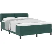 vidaXL Boxspring bed met hoofdeinde Donkergroen 140 x 200 cm Fluweel