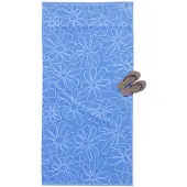 HEMA Strandlaken 90x180cm Velours Bloemen (blauw)