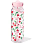 HEMA Waterfles 1150ml Met Rietje Kersen
