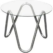 Leitmotiv Bijzettafel Ventana Round - Chroom - Ø50cm - Modern
