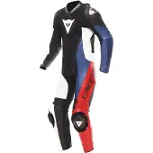 Dainese Demon Sprint, leren pak 1st. ,Zwart/Wit/Rood/Blauw ,48