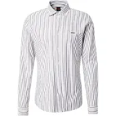 Hugo Boss Overhemd 'Mysoft_2' kaki / wit