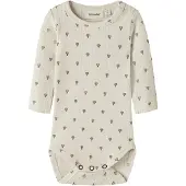 Lil´ Atelier BABY gebreide romper met print - ecru Jongens/Meisjes Stretchkatoen Ronde hals - maat 68