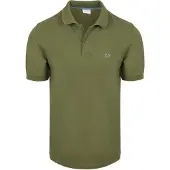 Sun68 Poloshirt Sall Stripe Collar Olijfgroen | Donkergroen | Maat M