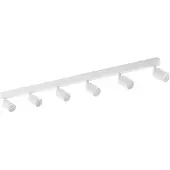 TK Lighting Plafondspot Top, wit, 127 cm, 6-lamps, metaal, GU10 NEX, dimbaar, wit / opaal, Woon-/ Eetkamer, metaal, Modern, halogeen spot