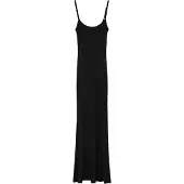 Basiclo Fitted Rib Dress ZWART