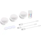 INF Oplaadbare LED-spots 13 RGB-kleuren, 3-pack White