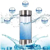 Zandona 3X Waterstofwaterfles, Waterstofwatergenerator, Oplaadbare Glazen Waterstofwatermachine Gezondheidsbeker voor Thuisreizen