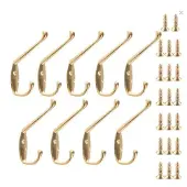 INF 9-pack metalen wandhaken, dubbele pin Gold