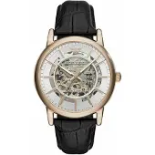 Emporio Armani AR60007 Automatisch Zwart Leer Herenhorloge