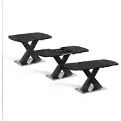 Vicco Eettafel Chinto, Zwart, 120-160 x 80 cm Uitschuifbaar