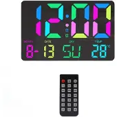 INF Digitale klok met RGB LED-display Black