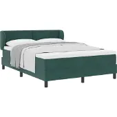 vidaXL Boxspring bed met hoofdeinde Donkergroen 140 x 190 cm Fluweel