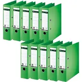 Leitz ordner 1007/1008, A4, rugbreedte 80 mm, 10 stuks, groen