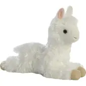 Aurora Pluche dieren knuffels alpaca - 20 cm - wit - knuffelbeesten - Knuffeldier