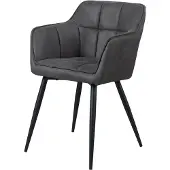 En.casa Eetkamerstoel Birmingham kuipstoel 81x57x53 cm donkergrijs en zwart []