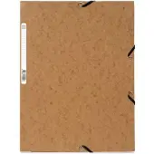 Exacompta 25x Elastomap 3 kleppen in glanskarton 400g/m2 - A4 - Tabac - 55524E