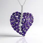Cavill - Zilveren Halsketting 925 Sterling Zilver Gerhodineerd - 8 59 Ct Zambia Amethist en Witte Topaas - Ovaal en Druppel - Elegante Dames Sieraden