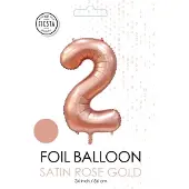 We Fiesta folieballon cijfer 2 mat goud metallic