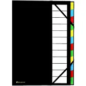 Exacompta 6x Sorteermap Harmonika OrdonatorSorteermap met uitrekbare rug en elastosluiting - 12 Indelingen - Zwart - 55341E