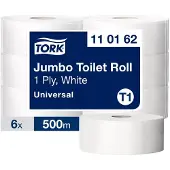 Tork Jumbo FSC gecertificeerd, Recycled 100% Toiletpapier T1 1-laags 110162 6 Rollen à 2500 Vellen