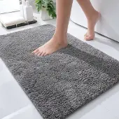 Casilin Badmat Antislip - 60 x 90cm Havana - Waterabsorberende Badkamermat - Wasbaar en Sneldrogend - Voor Douche en Bad - 100% Katoen - Rechthoek - Grijs