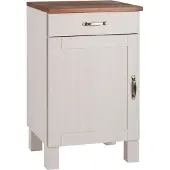 Notio Living Alby Onderkast met Lade en Deur - Wit/Honingkleurig Massief Grenen - 50 cm