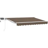 vidaXL Handbediende luifel met LED's Taupe 4 × 3 m