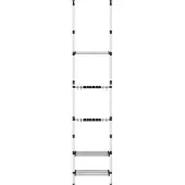 vidaXL Tuinrek met 3 schappen telescopisch aluminium zilverkleurig