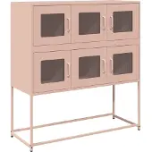 vidaXL Dressoir 100,5x39x107 cm koudgewalst staal roze