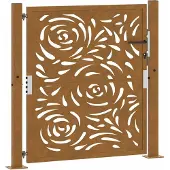 vidaXL Poort met vlamontwerp 100x100 cm weervast staal