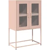 vidaXL Hoge kast 68x39x107 cm staal roze