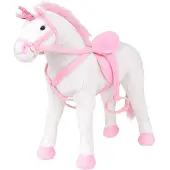 Möbelando Pluche "Tautendorf" van polyester, in de kleuren wit en roze. Afmetingen (breedte/hoogte): 71x62 cm