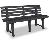 vidaXL Tuinbank 145,5x49x74 cm kunststof antraciet online kopen