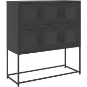 vidaXL Dressoir 100,5x39x107 cm koudgewalst staal zwart
