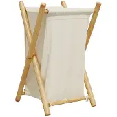 vidaXL Wasmand 41,5x36x63,5 cm bamboe crèmewit