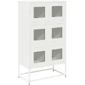 vidaXL Hoge kast, wit, 68x39x123 cm, staal