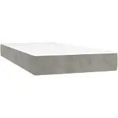 vidaXL Pocketveringmatras medium 80x200x20 cm fluweel lichtgrijs