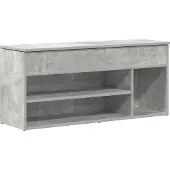 vidaXL Schoenenbank 102x30,5x45 cm bewerkt hout betongrijs