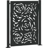 vidaXL Poort met vlamontwerp 100x125 cm staal zwart