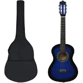 vidaXL 8-delige Gitaarset klassiek beginner 1/2 34" blauw