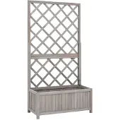 vidaXL Latwerkplantenbak 70x30x135 cm massief vurenhout grijs