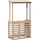 vidaXL Tuinbartafel met dak 112,5x57x195,5 cm massief hout