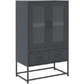 vidaXL Hoge kast 68x39x111,5 cm staal antracietkleurig