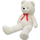 vidaXL Teddybeer XXL 85 cm zacht pluche wit