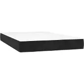 vidaXL Pocketveringmatras medium 120x200x20 cm fluweel zwart
