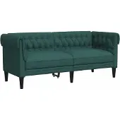 vidaXL Tweezitsbank Chesterfield-stijl stof donkergroen