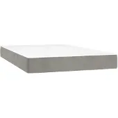 vidaXL Pocketveringmatras medium 120x200x20 cm fluweel lichtgrijs