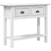 vidaXL Wandtafel BODO 91x35x74 cm massief grenenhout wit