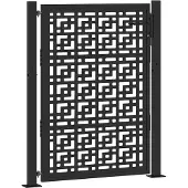 vidaXL Poort met kruisontwerp 100x125 cm staal zwart